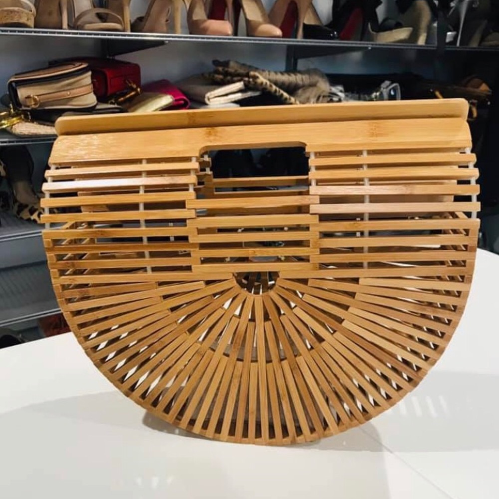 Never used bamboo cage purse